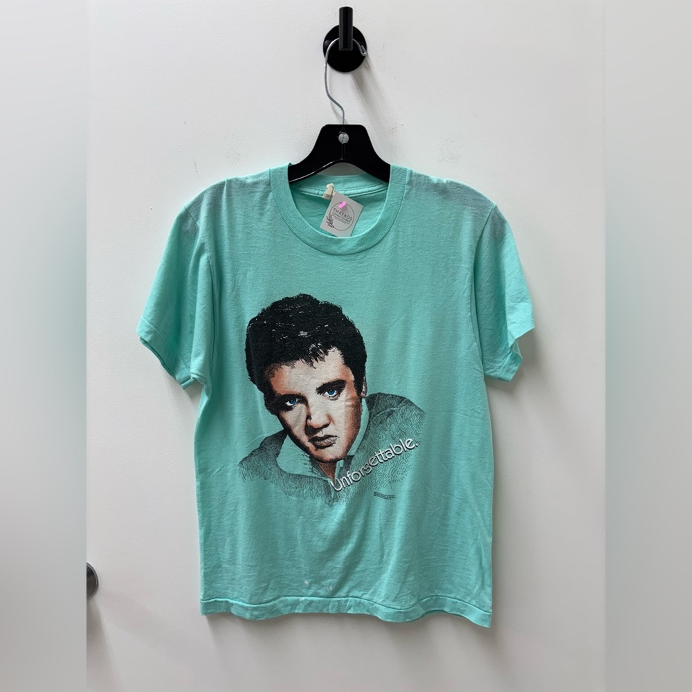 Vintage 80s Elvis “Unforgettable” Tiffany Blue Short Sleeve Tee
